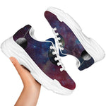 Galaxy Lunar Phase Print White Chunky Shoes