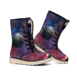 Galaxy Lunar Phase Print Winter Boots