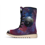 Galaxy Lunar Phase Print Winter Boots