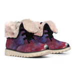 Galaxy Lunar Phase Print Winter Boots