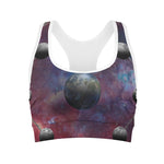 Galaxy Lunar Phase Print Women's Sports Bra