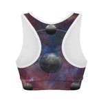 Galaxy Lunar Phase Print Women's Sports Bra