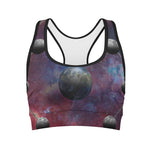 Galaxy Lunar Phase Print Women's Sports Bra