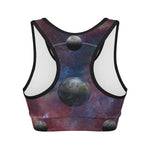 Galaxy Lunar Phase Print Women's Sports Bra