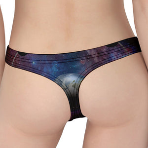 Galaxy Lunar Phase Print Women's Thong