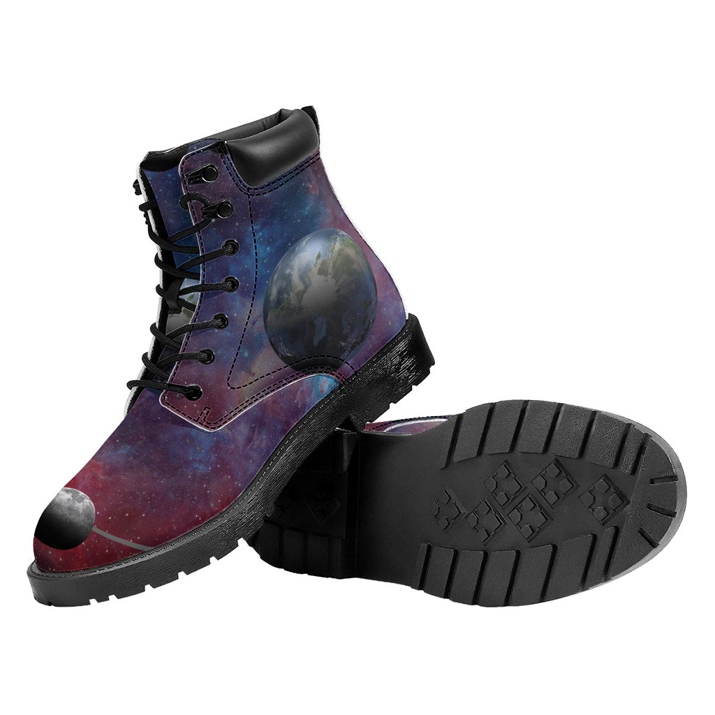 Galaxy Lunar Phase Print Work Boots