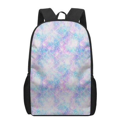 Galaxy Mermaid Scales Pattern Print 17 Inch Backpack