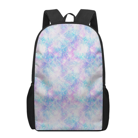 Galaxy Mermaid Scales Pattern Print 17 Inch Backpack