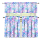 Galaxy Mermaid Scales Pattern Print 3 Piece Kitchen Curtains