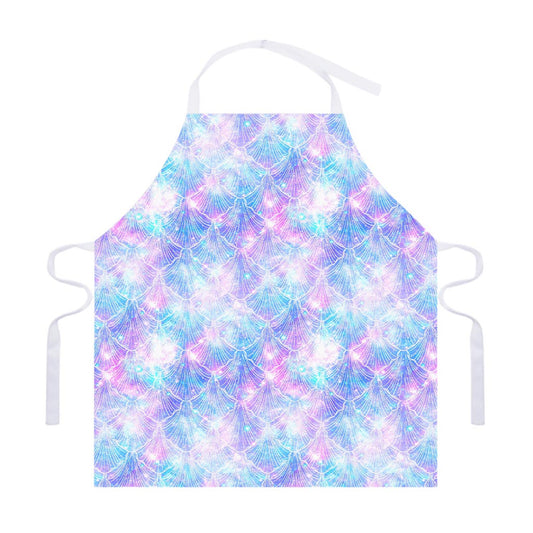 Galaxy Mermaid Scales Pattern Print Adjustable Apron