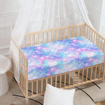 Galaxy Mermaid Scales Pattern Print Baby Crib Sheet
