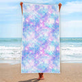 Galaxy Mermaid Scales Pattern Print Beach Towel