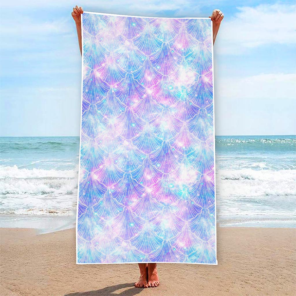 Galaxy Mermaid Scales Pattern Print Beach Towel