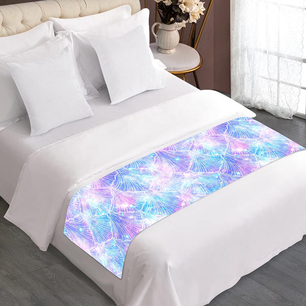 Galaxy Mermaid Scales Pattern Print Bed Runner