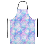 Galaxy Mermaid Scales Pattern Print Bib Apron With Pocket