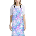 Galaxy Mermaid Scales Pattern Print Bib Apron With Pocket