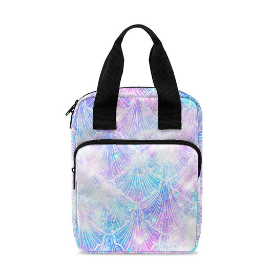 Galaxy Mermaid Scales Pattern Print Bible Tote Bag