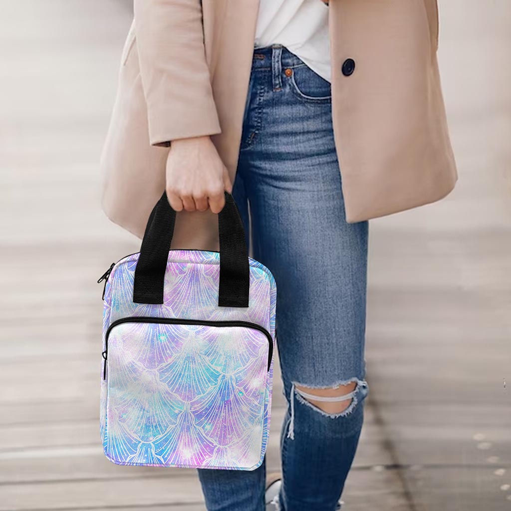 Galaxy Mermaid Scales Pattern Print Bible Tote Bag