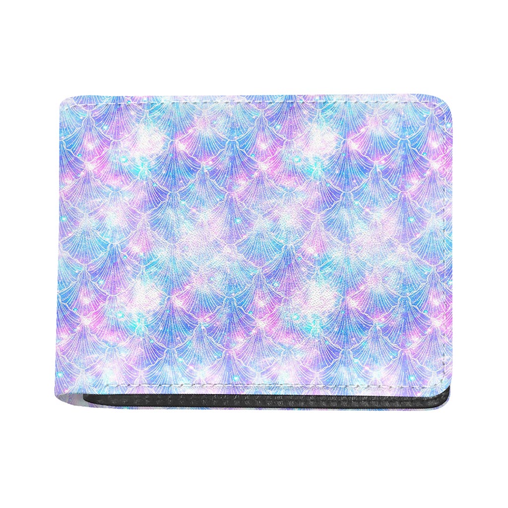 Galaxy Mermaid Scales Pattern Print Bifold Wallet