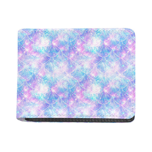 Galaxy Mermaid Scales Pattern Print Bifold Wallet