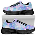 Galaxy Mermaid Scales Pattern Print Black Chunky Shoes