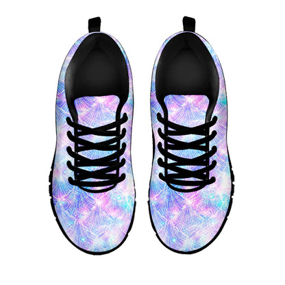 Galaxy Mermaid Scales Pattern Print Black Running Shoes