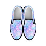 Galaxy Mermaid Scales Pattern Print Black Slip On Sneakers