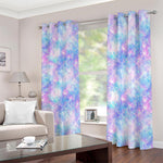 Galaxy Mermaid Scales Pattern Print Blackout Grommet Curtains