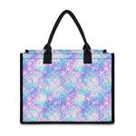 Galaxy Mermaid Scales Pattern Print Canvas Tote Bag