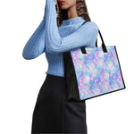 Galaxy Mermaid Scales Pattern Print Canvas Tote Bag