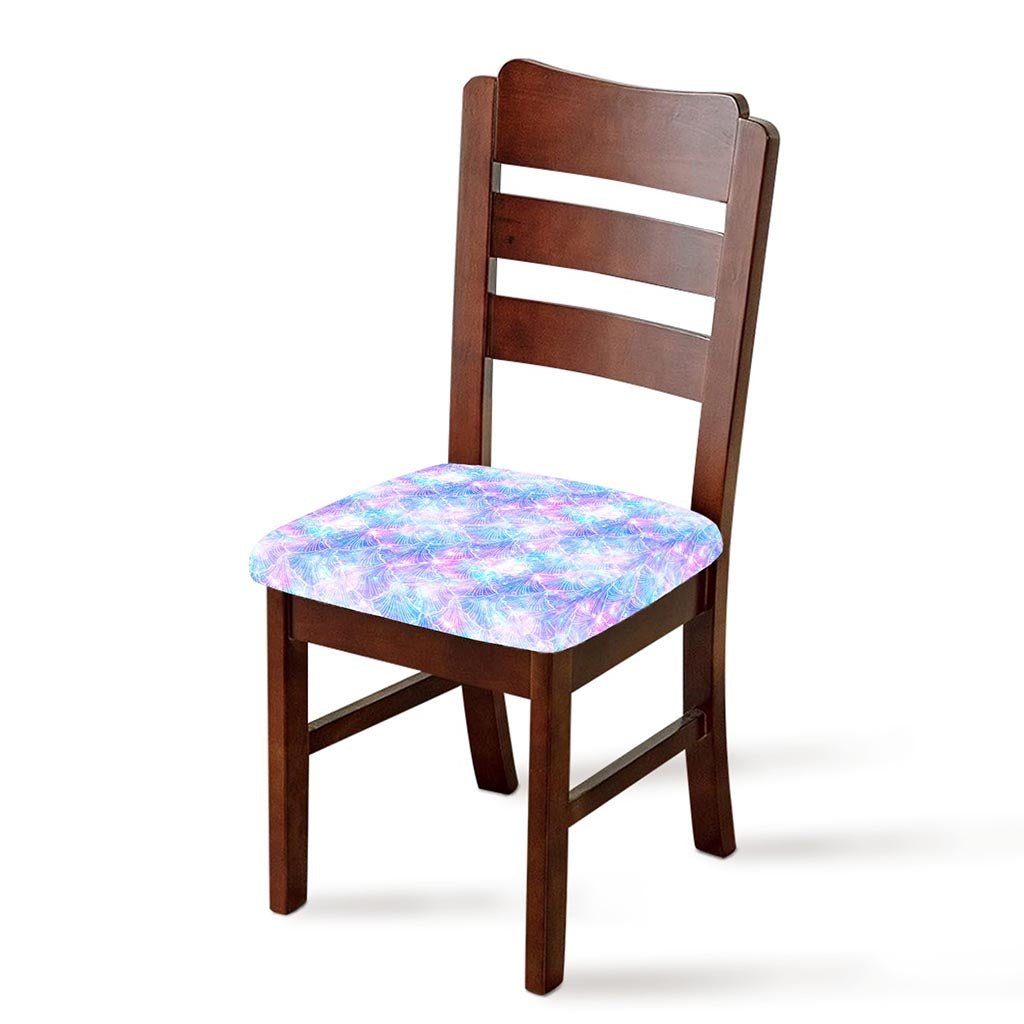 Galaxy Mermaid Scales Pattern Print Chair Cushion Cover
