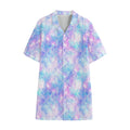 Galaxy Mermaid Scales Pattern Print Cotton Hawaiian Shirt
