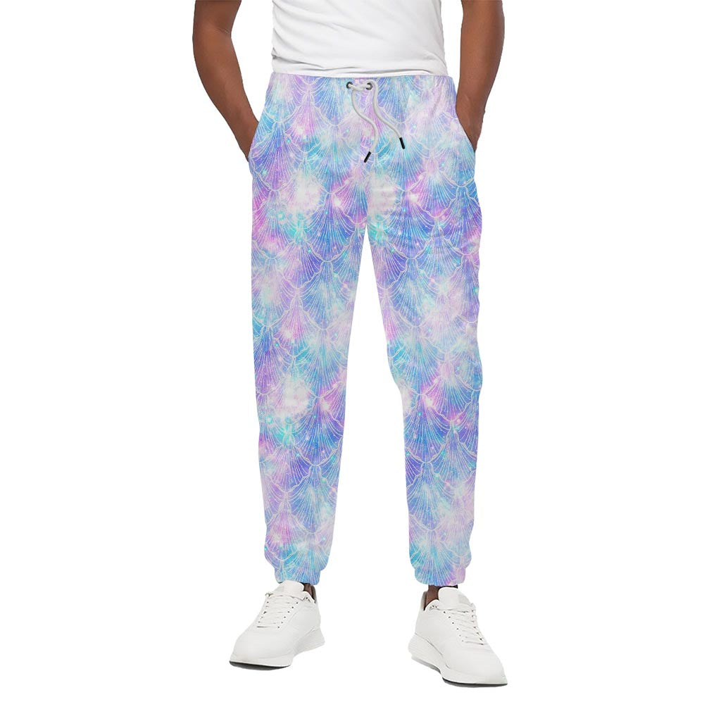 Galaxy Mermaid Scales Pattern Print Cotton Pants