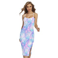 Galaxy Mermaid Scales Pattern Print Cross Back Cami Dress