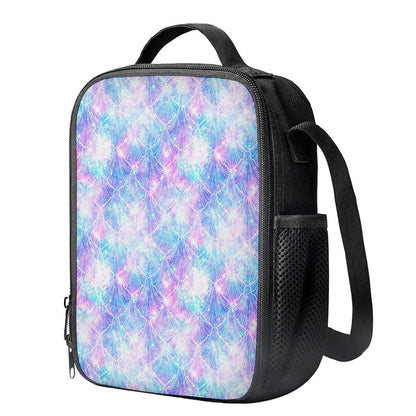 Galaxy Mermaid Scales Pattern Print Crossbody Lunch Bag