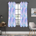 Galaxy Mermaid Scales Pattern Print Grommet Curtain Panels