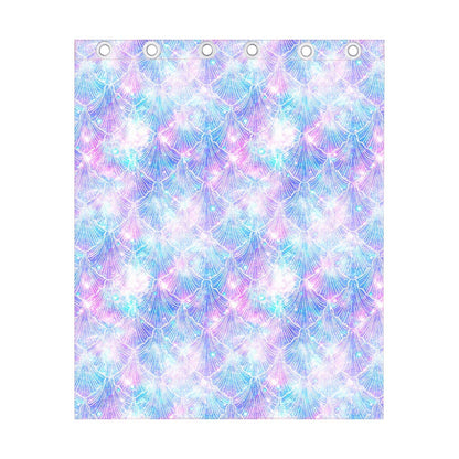Galaxy Mermaid Scales Pattern Print Curtain
