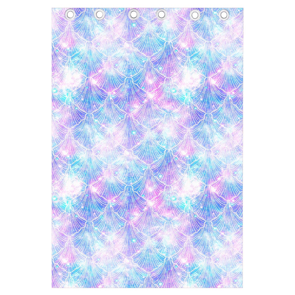 Galaxy Mermaid Scales Pattern Print Curtain