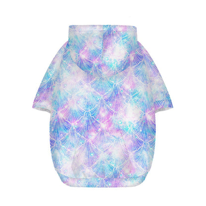 Galaxy Mermaid Scales Pattern Print Dog Zip Up Hoodie