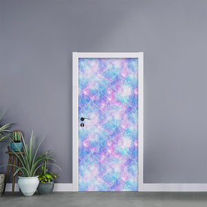 Galaxy Mermaid Scales Pattern Print Door Sticker