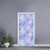 Galaxy Mermaid Scales Pattern Print Door Sticker