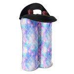 Galaxy Mermaid Scales Pattern Print Double Neoprene Wine Tote