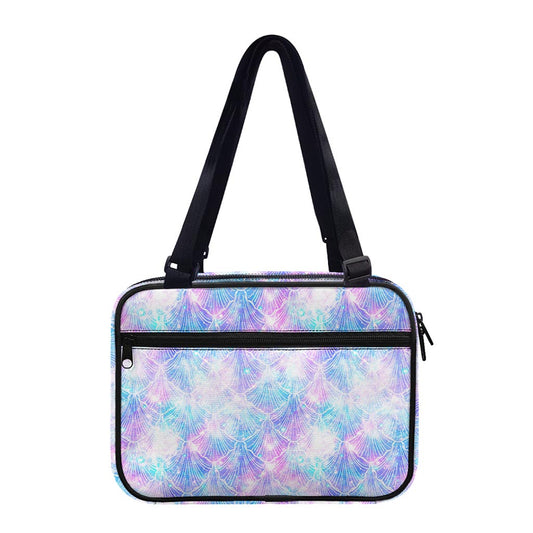 Galaxy Mermaid Scales Pattern Print Double Strap Bible Bag