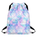 Galaxy Mermaid Scales Pattern Print Drawstring Backpack