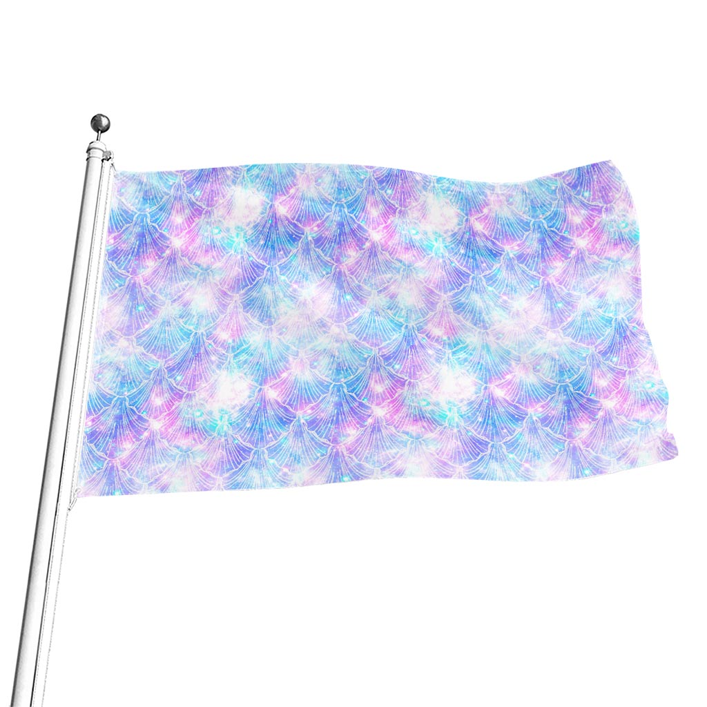 Galaxy Mermaid Scales Pattern Print Flag