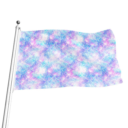 Galaxy Mermaid Scales Pattern Print Flag