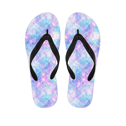Galaxy Mermaid Scales Pattern Print Flip Flops