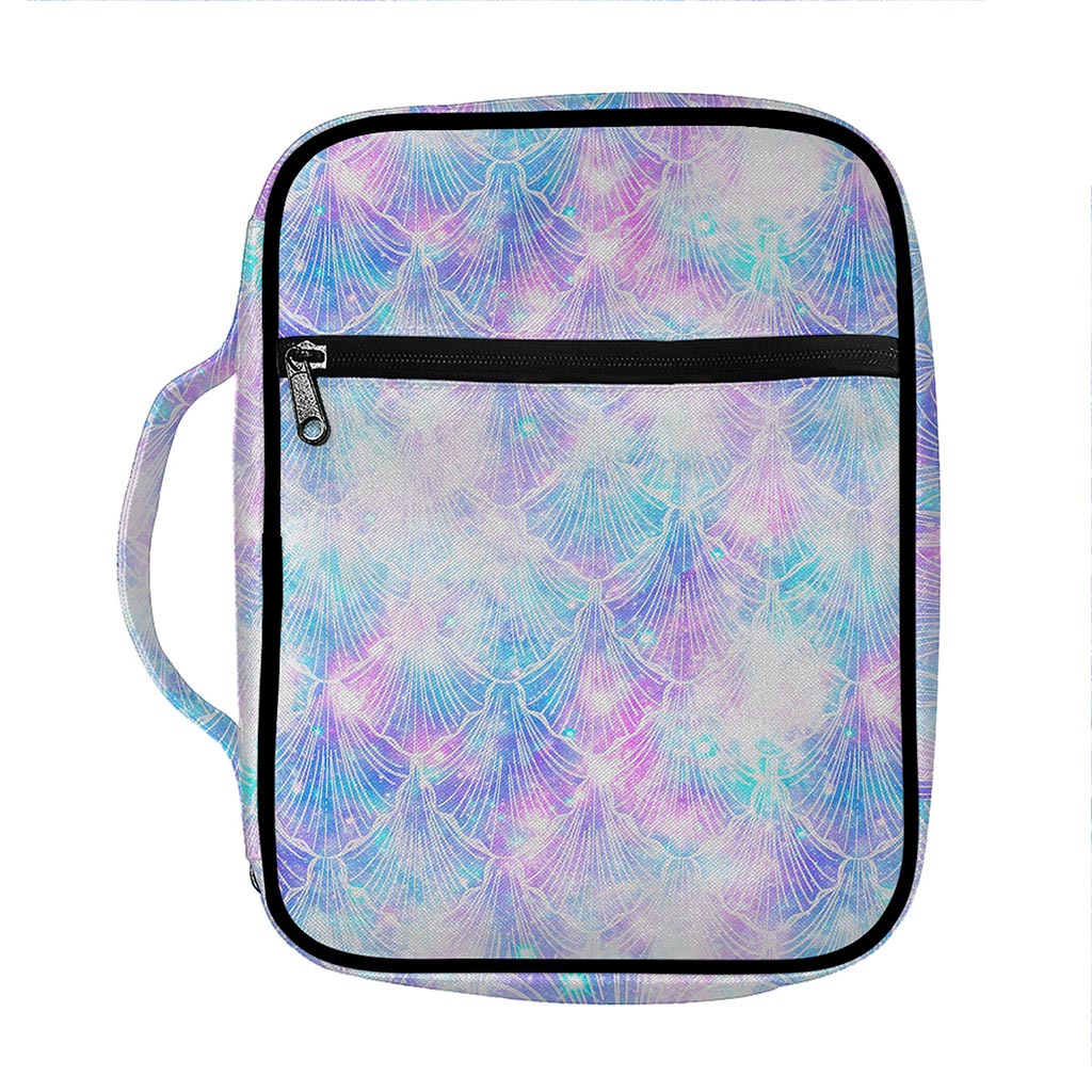 Galaxy Mermaid Scales Pattern Print Front Pocket Bible Bag