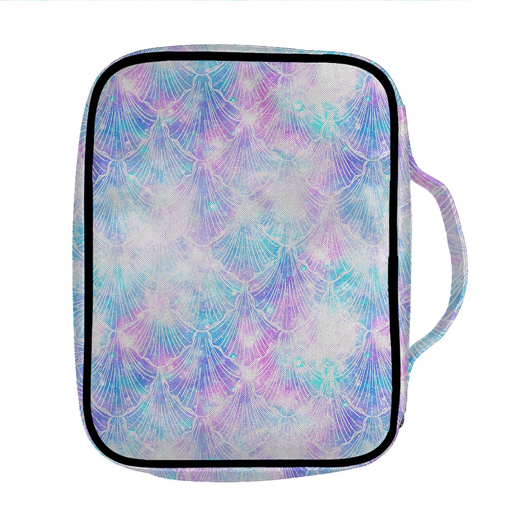 Galaxy Mermaid Scales Pattern Print Front Pocket Bible Bag