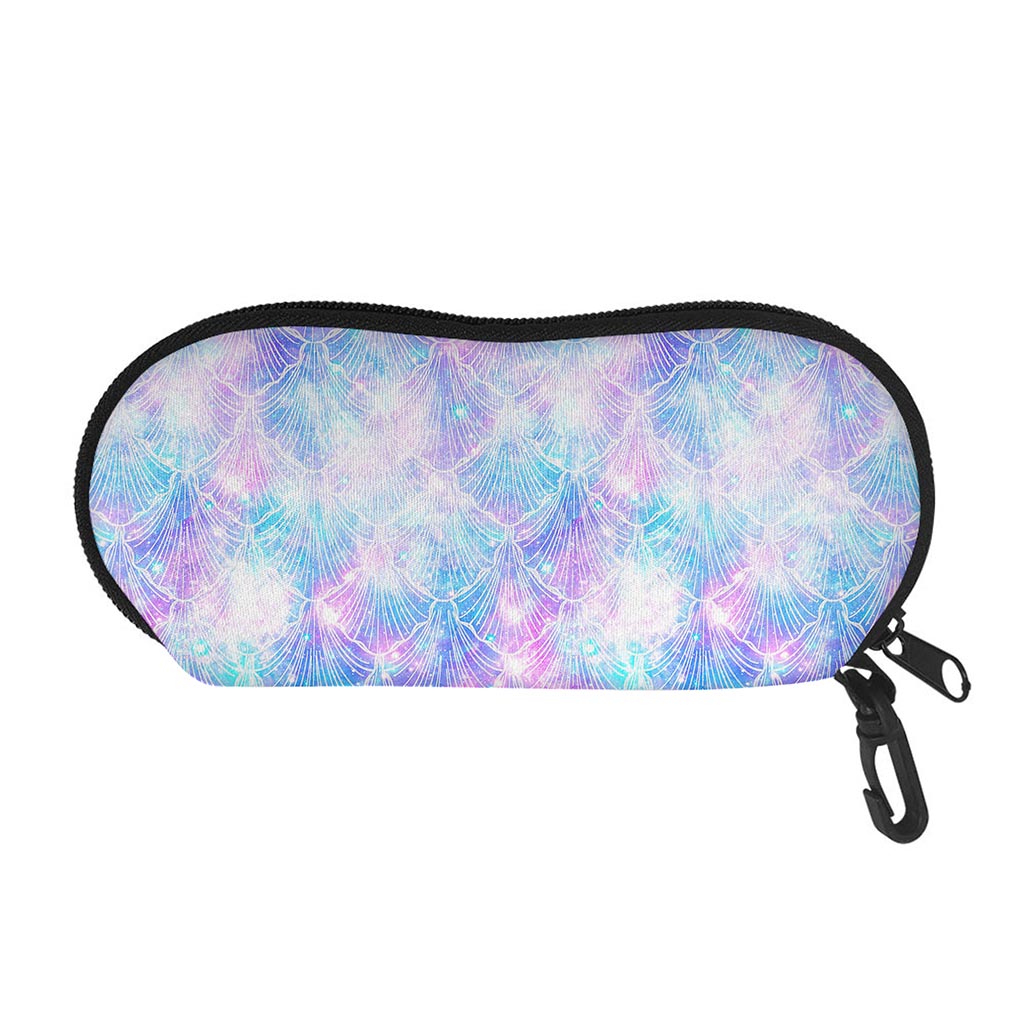 Galaxy Mermaid Scales Pattern Print Glasses Case